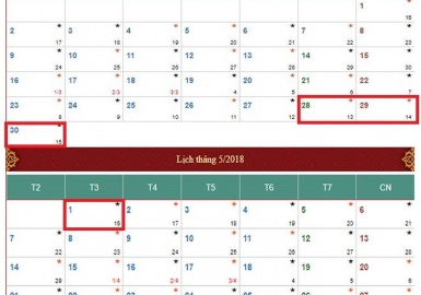 Lịch nghỉ giỗ Tổ Hùng Vương & Nghỉ lễ 30/4 1/5 năm 2018