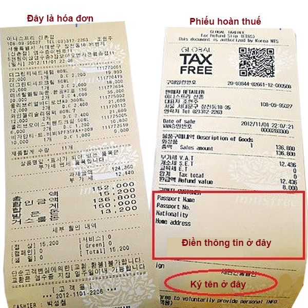 THỦ TỤC HOÀN THUẾ KHI MUA SẮM TẠI HÀN QUỐC THỦ TỤC HOÀN THUẾ KHI MUA SẮM TẠI HÀN QUỐC