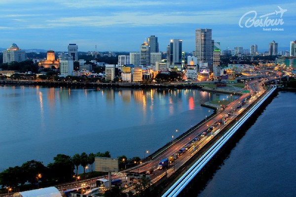 Cầu nối du lịch Mã-Sing - thành phố Johor Bahru Cầu nối du lịch Mã-Sing - thành phố Johor Bahru