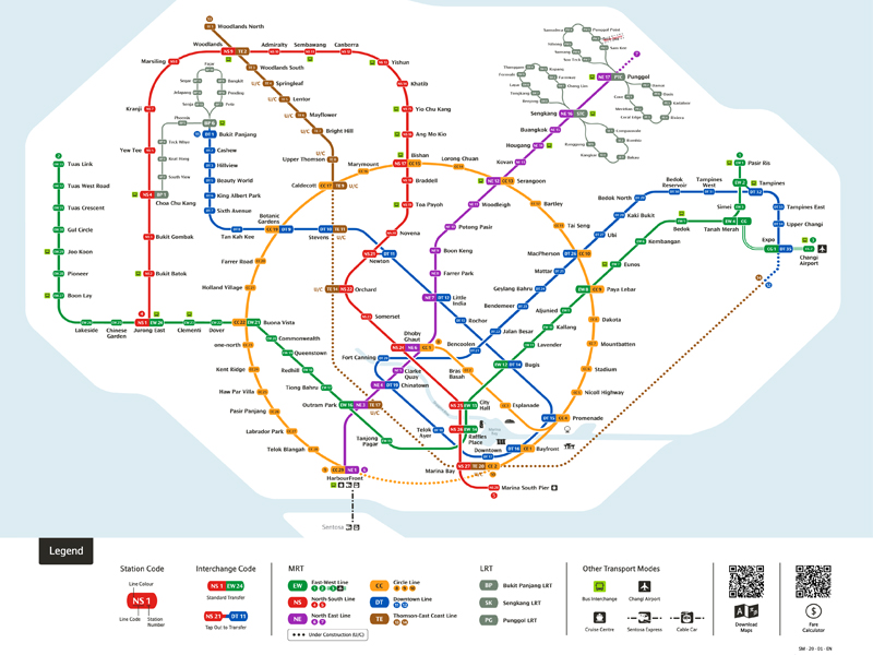 Hướng dẫn bản đồ MRT Singapore đi lại dễ dàng
